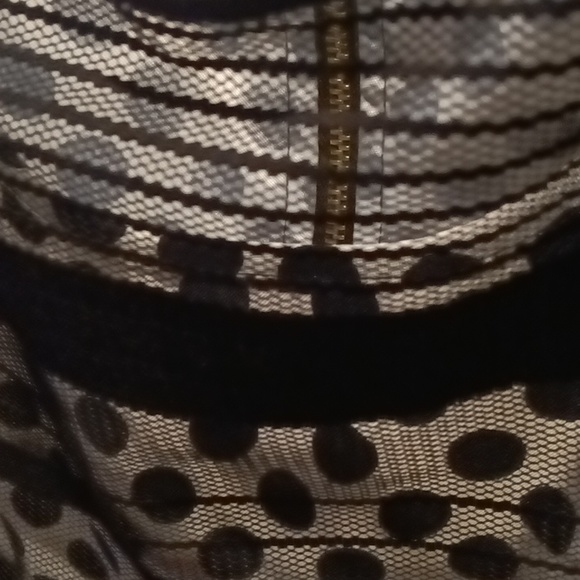 FINAL PRICE NWOT Jessica Simpson black/ white sheer polkadot dress w 20" zipper - Picture 7 of 16